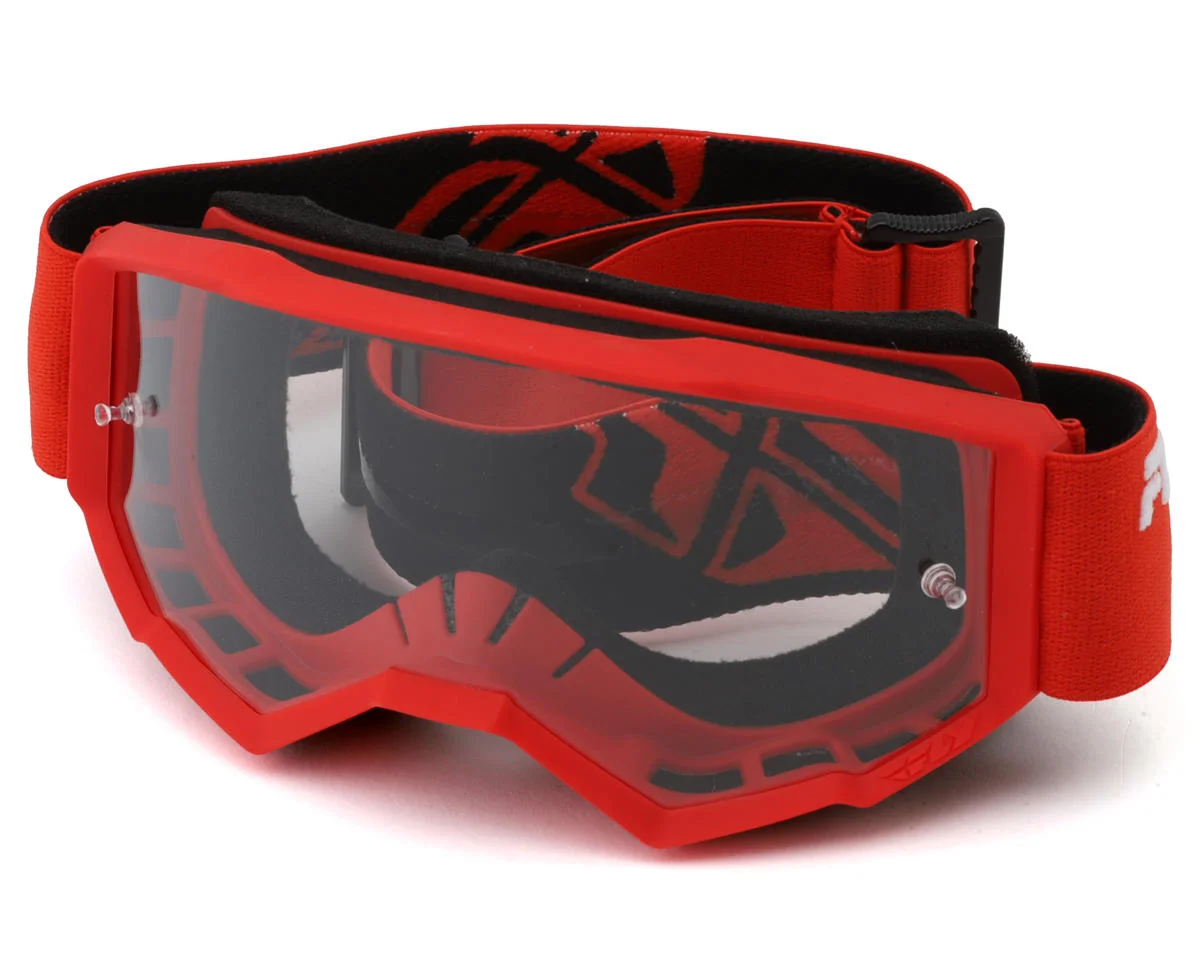 Fly Racing Youth Focus Goggle (Red/Black) (Clear Lens)